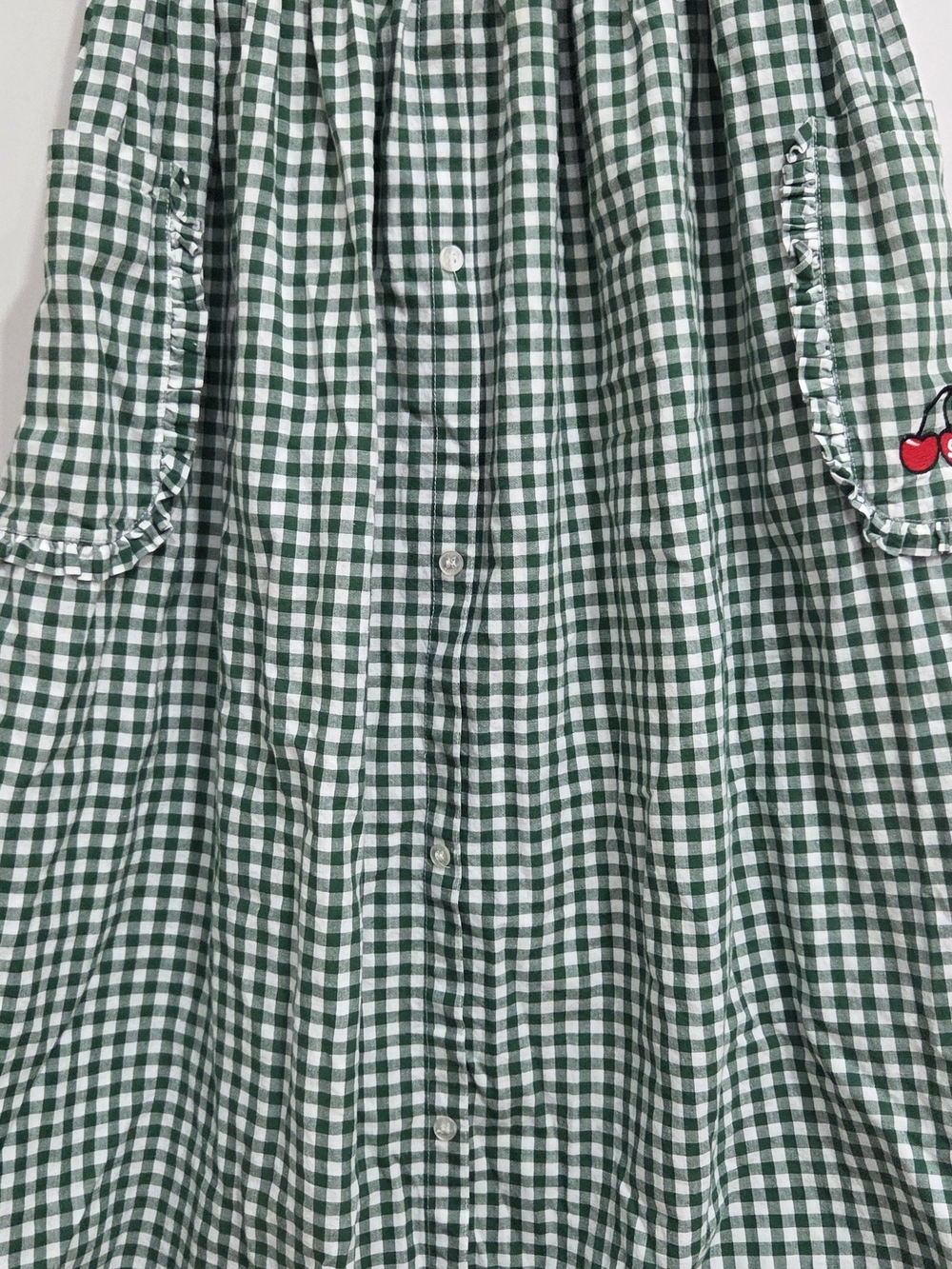 Sonia Rykiel Green and White Gingham Waistband Detail